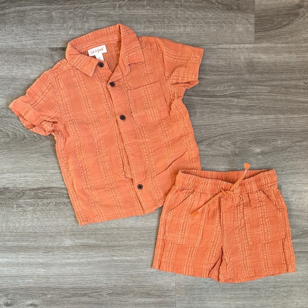 Cat & Jack toddler boys orange matching set